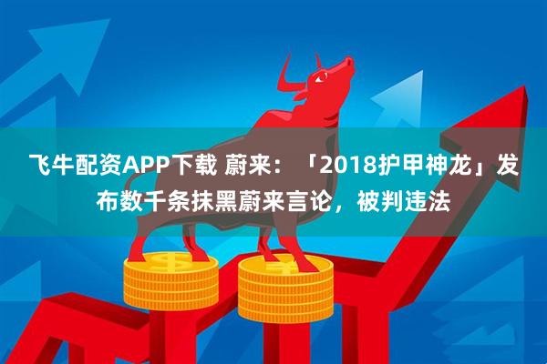 飞牛配资APP下载 蔚来：「2018护甲神龙」发布数千条抹黑蔚来言论，被判违法
